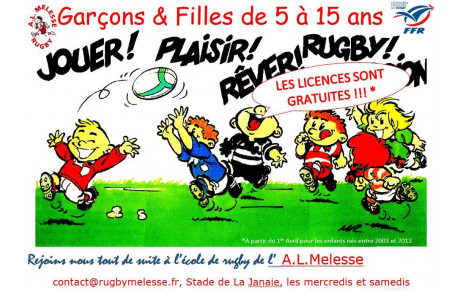 Licences gratuites à l'école de rugby